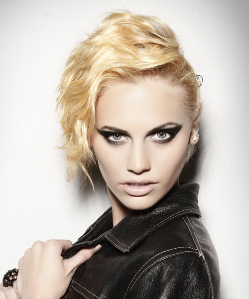 Curly Light Blonde Braided Hairstyle