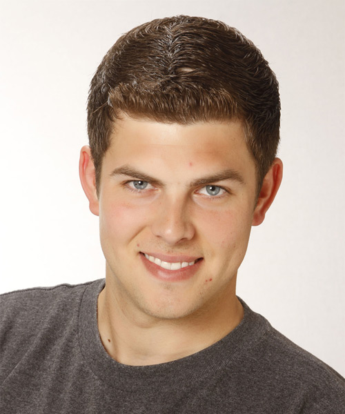Short Straight   Dark Chestnut Brunette   Hairstyle for Men