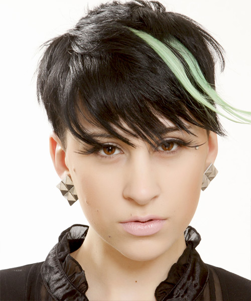 Short Emo Hairstyle With Side Swept Bangs