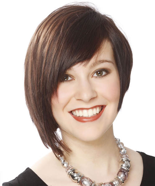 Asymmetrical Chin-length Bob Haircut With Jagged Cut Bangs