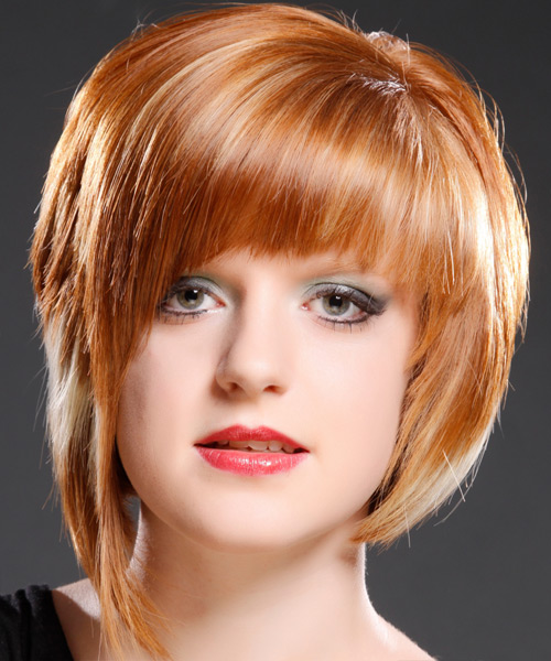 Short And Straight Asymmetrical Haircut With Razor Cut Bangs