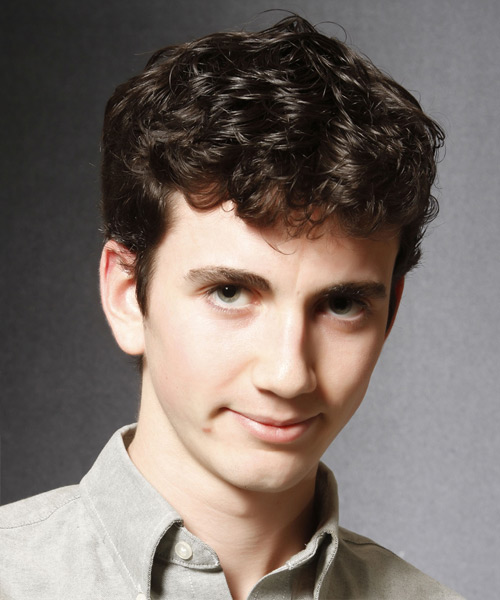 Short Curly   Dark Brunette   Hairstyle for Men