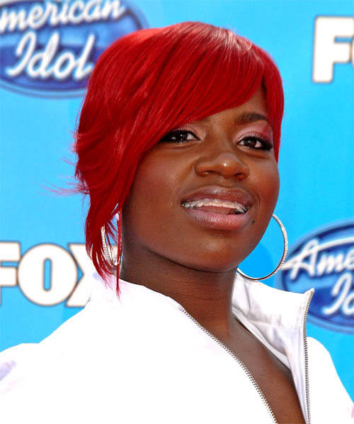 Fantasia Short Straight Red hairstyle - Dark Skin Tone