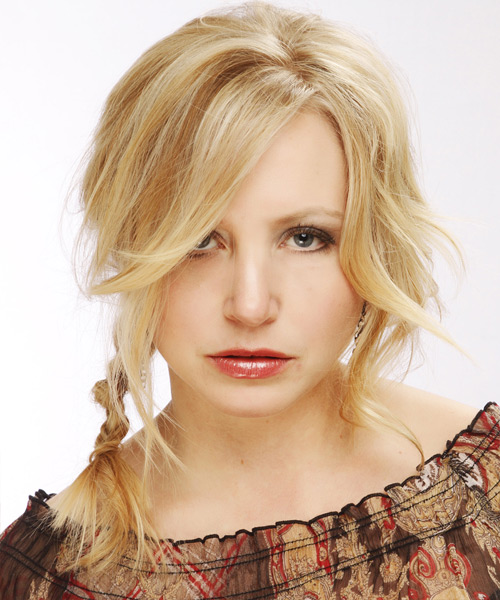 Mid-length Light Blonde Braided Updo