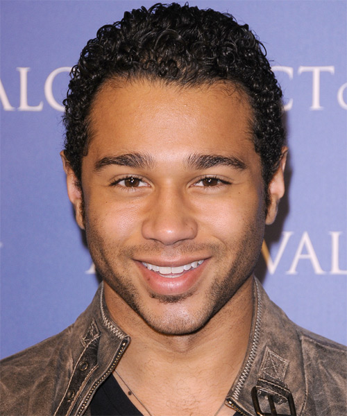 Corbin Bleu Short Curly   Dark Brunette Afro  Hairstyle
