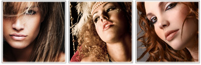 Models with curly and straight hair