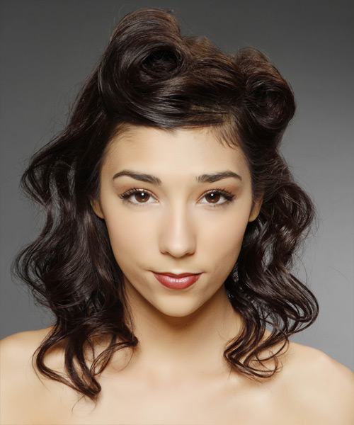 Half Up Half Down Dark Brunette Curls