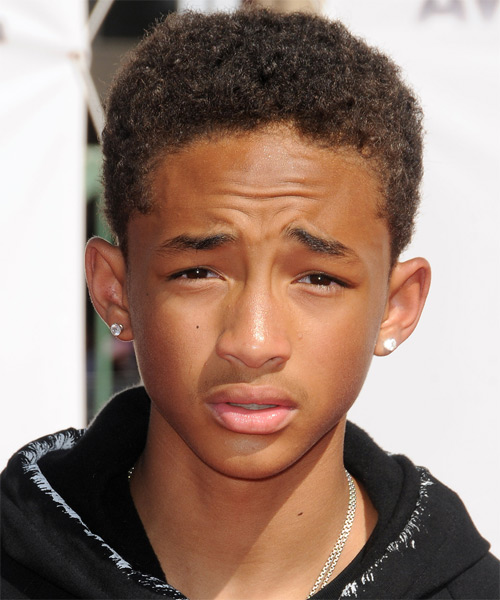 Jaden Smith Short Curly   Dark Brunette Afro  Hairstyle