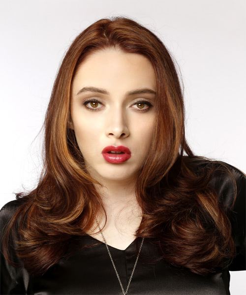 Long Red Wavy Hairstyle With Large Curls