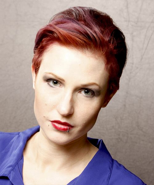 Short Swept Back Red Mane