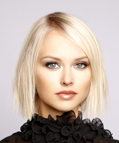 Straight Platinum Blonde Bob Haircut